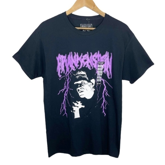 Hot Topic Universal Studios Frankenstein Metal Tee T-Shirt Black NWT - Picture 2 of 8